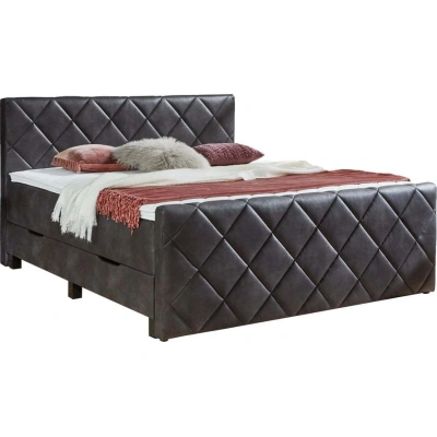Černá boxspring postel s úložným prostorem 180x200 cm Chester – Rojaplast