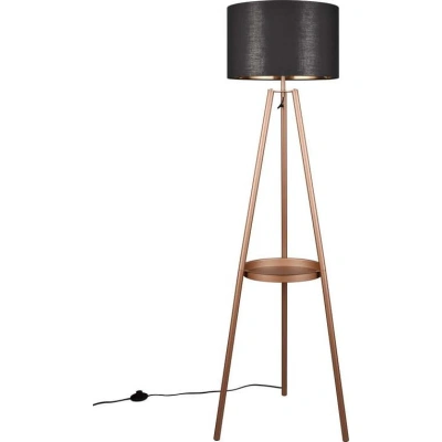 Hnědá stojací lampa s poličkou (výška 152 cm) Colette – Trio