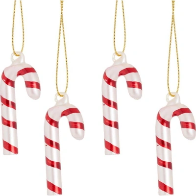 Skleněné vánoční ozdoby v sadě 4 ks Candy Cane – Sass & Belle