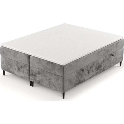 Tmavě šedá boxspring postel s úložným prostorem 140x200 cm Araya – Maison de Rêve