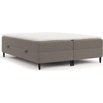 Hnědá boxspring postel s úložným prostorem 200x200 cm Malte – Maison de Rêve