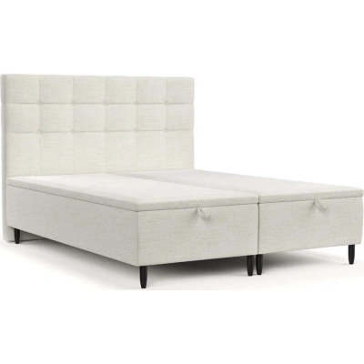 Krémová čalouněná dvoulůžková postel s úložným prostorem 160x200 cm Senses – Maison de Rêve