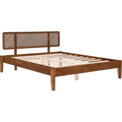 Dvoulůžková postel ze smrkového dřeva s roštem v tmavě hnědo-přírodní barvě 160x200 cm Izabelya – Kalune Design