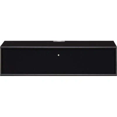Černý TV stolek v dekoru jasanu 89x22 cm Mistral – Hammel Furniture