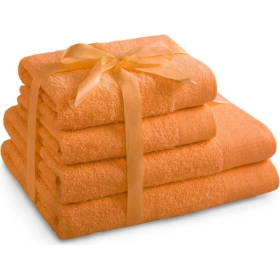 Oranžové froté bavlněné ručníky a osušky v sadě 2 ks Amari – AmeliaHome