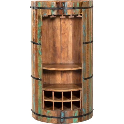 Vinotéka z recyklovaného dřeva v přírodní barvě na 8 lahví, 60x115 cm Kaveri – Interia Home & Living