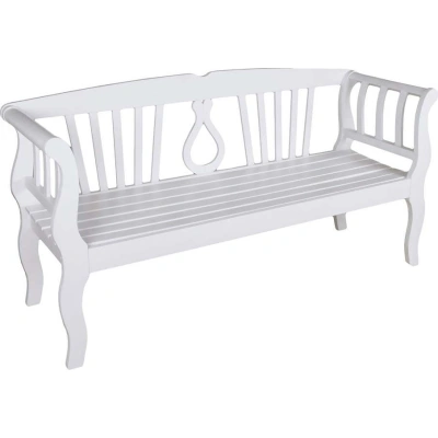 Bílá dřevěná zahradní lavice Arcadia – Garden Pleasure