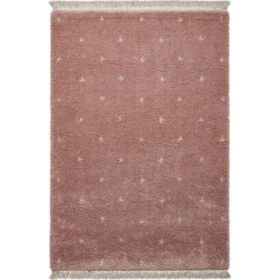 Růžový koberec Think Rugs Boho Dots, 160 x 220 cm