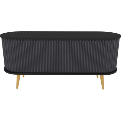 Černo-antracitový TV stolek 140x64 cm Stor – Kalune Design