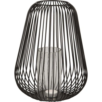 Černá stolní lucerna PT LIVING Lantern, výška 30 cm