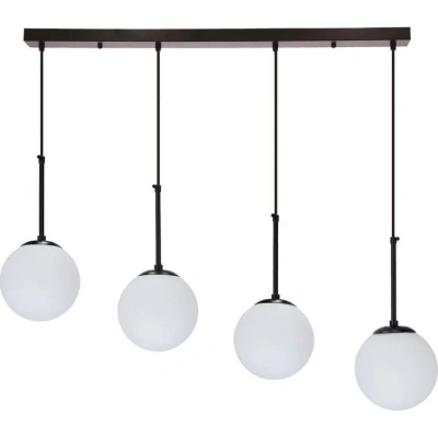 Černé závěsné svítidlo se skleněným stínidlem 15x84 cm Pompei – Candellux Lighting