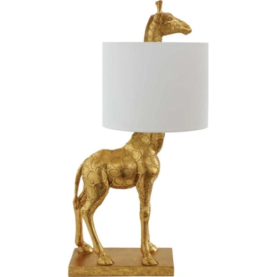 Stolní lampa ve zlaté barvě s textilním stínidlem (výška 70 cm) Silas – Bloomingville