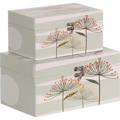 Dekorativní úložné boxy v mentolové barvě v sadě 2 ks 30x18x15 cm Flowery – Ixia