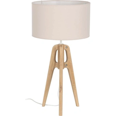 Krémová stolní lampa s textilním stínidlem (výška 67 cm) – Ixia