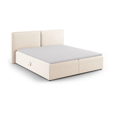Krémová boxspring postel s úložným prostorem 160x200 cm Arendal – Cosmopolitan Design