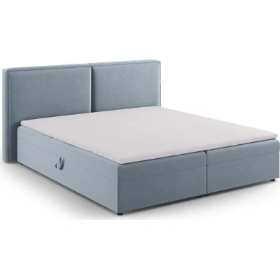 Světle modrá boxspring postel s úložným prostorem 160x200 cm Arendal – Cosmopolitan Design