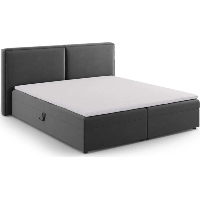 Tmavě šedá boxspring postel s úložným prostorem 180x200 cm Arendal – Cosmopolitan Design