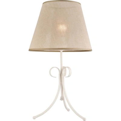 Bílá stolní lampa s textilním stínidlem, výška 55 cm Lorenzo – LAMKUR