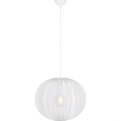 Bílé závěsné svítidlo s textilním stínidlem ø 50 cm Florence – Markslöjd