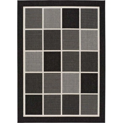 Černošedý venkovní koberec Universal Nicol Squares, 140 x 200 cm