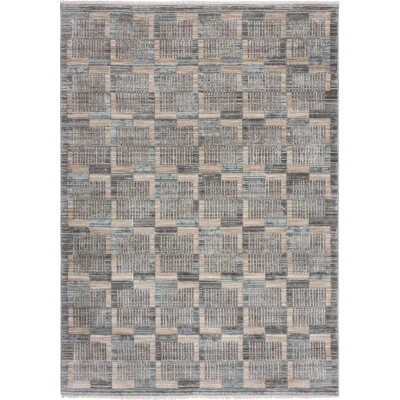 Šedo-béžový koberec 80x155 cm Evelyn Blocks – Flair Rugs