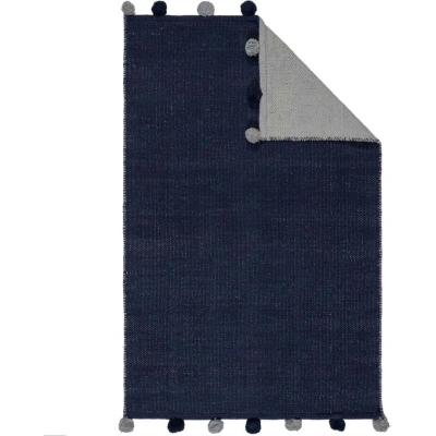 Tmavě modrý bavlněný dětský koberec 100x150 cm Pom Edge Reversible – Flair Rugs