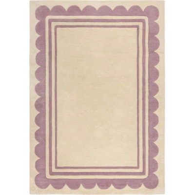 Ručně tkaný vlněný koberec ve fialovo-přírodní barvě 120x170 cm Lois Scallop – Flair Rugs