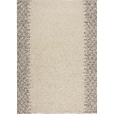 Krémový ručně tkaný koberec s příměsí vlny 80x150 cm Minerals Border – Flair Rugs