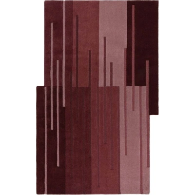 Vínový ručně tkaný vlněný koberec 150x240 cm Split Ombre Shaped – Flair Rugs
