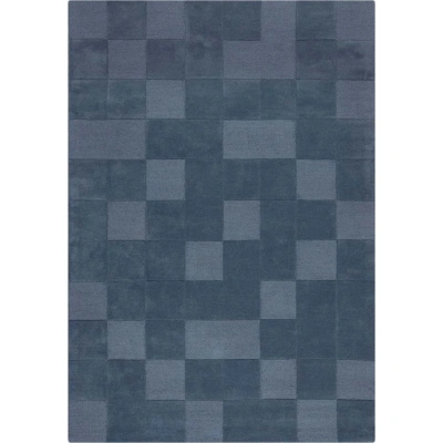 Tmavě modrý ručně tkaný vlněný koberec 200x290 cm Checkerboard – Flair Rugs
