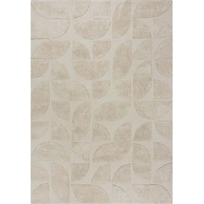 Krémový ručně tkaný bavlněný koberec 80x150 cm Ada Arch Geo – Flair Rugs