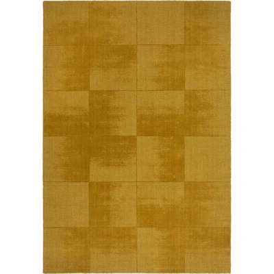 Okrově žlutý ručně tkaný vlněný koberec 200x290 cm Demi Check Ombre – Flair Rugs
