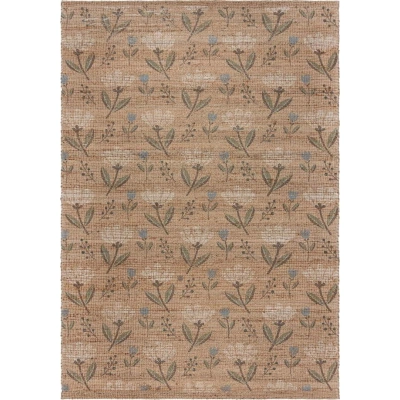 Ručně tkaný koberec s příměsí juty v přírodní barvě 200x290 cm Ariana Jute Floral – Flair Rugs