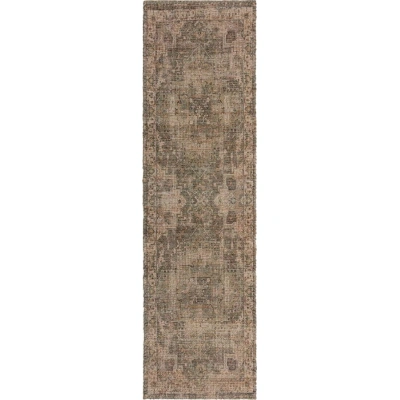 Khaki ručně tkaný běhoun s příměsí juty 60x230 cm Selena Jute Traditional – Flair Rugs