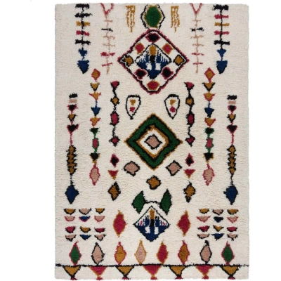 Krémový ručně tkaný vlněný koberec 120x170 cm Moroccan Fes – Flair Rugs