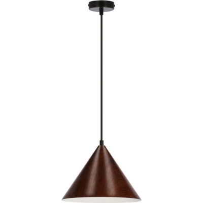 Tmavě hnědé závěsné svítidlo s kovovým stínidlem ø 25 cm Dunca – Candellux Lighting