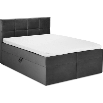 Tmavě šedá boxspring postel s úložným prostorem 180x200 cm Mimicry – Mazzini Beds